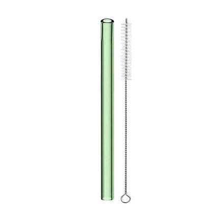 Eco-friendly Reusable Glass Wide straw Boba Drinking Straws Bubble Tea Straws for Smoothie Milkshakes Straws with Cleaning Brush