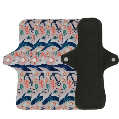 Eezkoala Eco-friendly  Cloth Menstrual Pad Fashion Pattern Polar Fleece Sanitary Pad Reusable Good absorbent Mama pad 5 Pcs