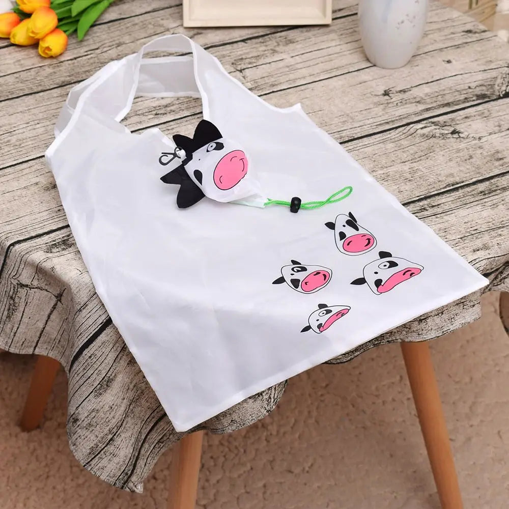 Eco Friendly Foldable Shopping Bag Cartoon Reusable Shoulder Bag Women's Portable Grocery Bags Storage Tote Bag Home Organizator
