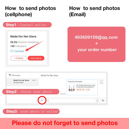 Double side personalized custom photo keychain personal baby name gift customized products keyring