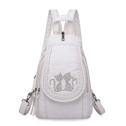 2024 New Women Backpack Designer Embroidered High Quality Leather Women Fashion Embroidery Bag Large Capacity Travel Backpacks