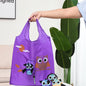 Eco Friendly Foldable Shopping Bag Cartoon Reusable Shoulder Bag Women's Portable Grocery Bags Storage Tote Bag Home Organizator