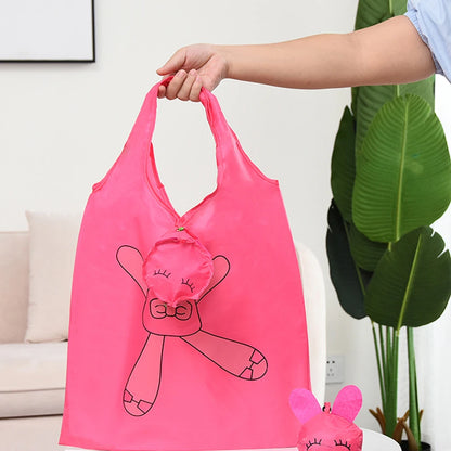 Eco Friendly Foldable Shopping Bag Cartoon Reusable Shoulder Bag Women's Portable Grocery Bags Storage Tote Bag Home Organizator