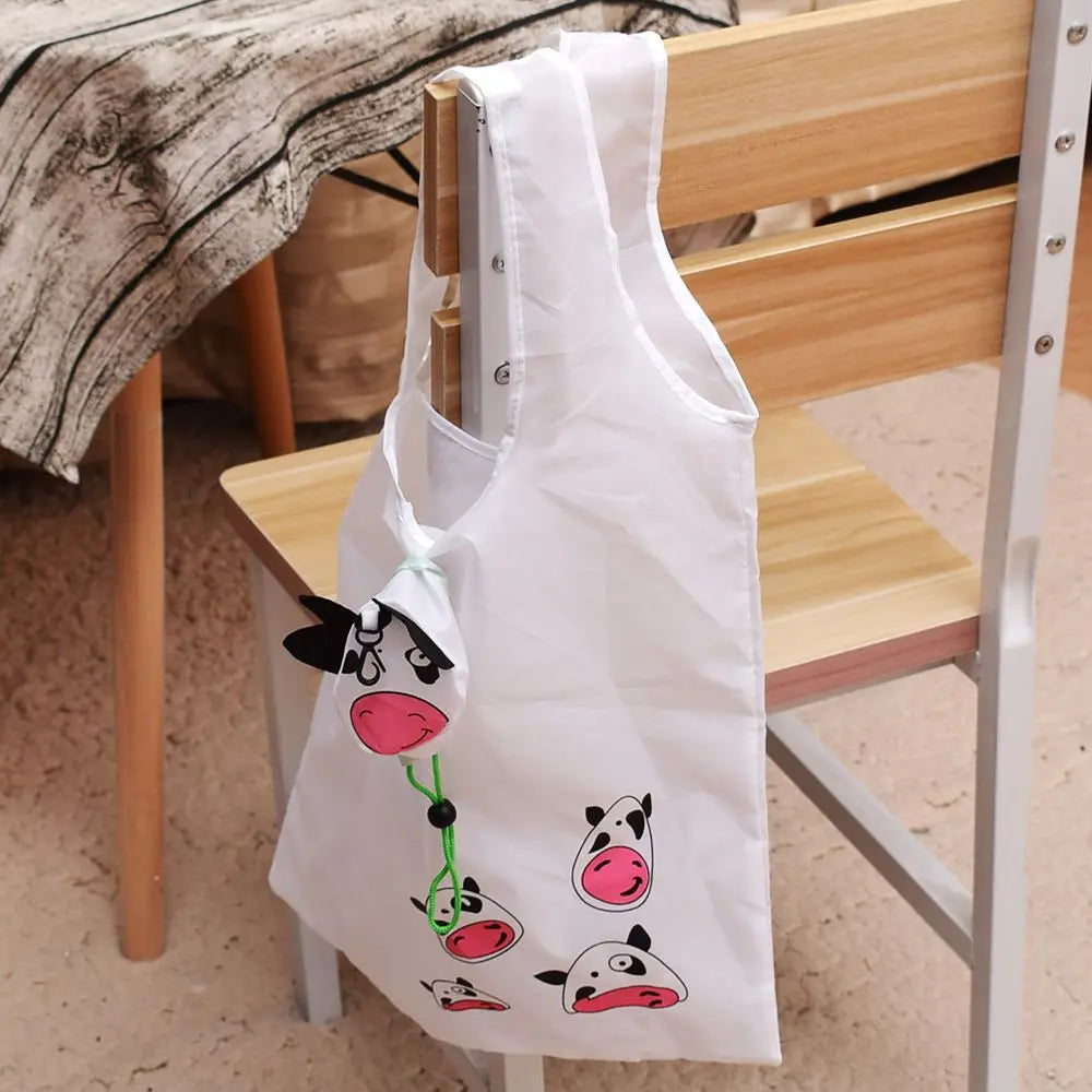 Eco Friendly Foldable Shopping Bag Cartoon Reusable Shoulder Bag Women's Portable Grocery Bags Storage Tote Bag Home Organizator