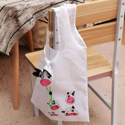 Eco Friendly Foldable Shopping Bag Cartoon Reusable Shoulder Bag Women's Portable Grocery Bags Storage Tote Bag Home Organizator