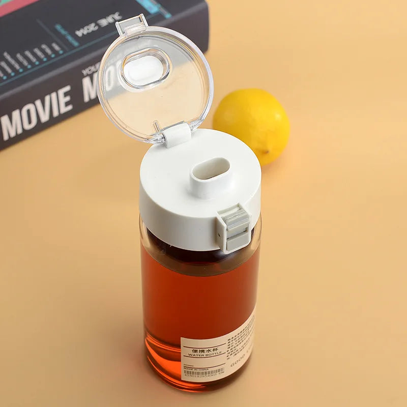 Simple Glass Water Bottle with Tea Spaced, Portable, Heat Resistant, Transparent, Summer Tumbler, Small, 350ml, 550ml