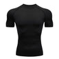 Men Compression Running T Shirt Fitness Tight Short Sleeve Tshirt Training Jogging Shirts Gym Sportswear Quick Dry Rashgard