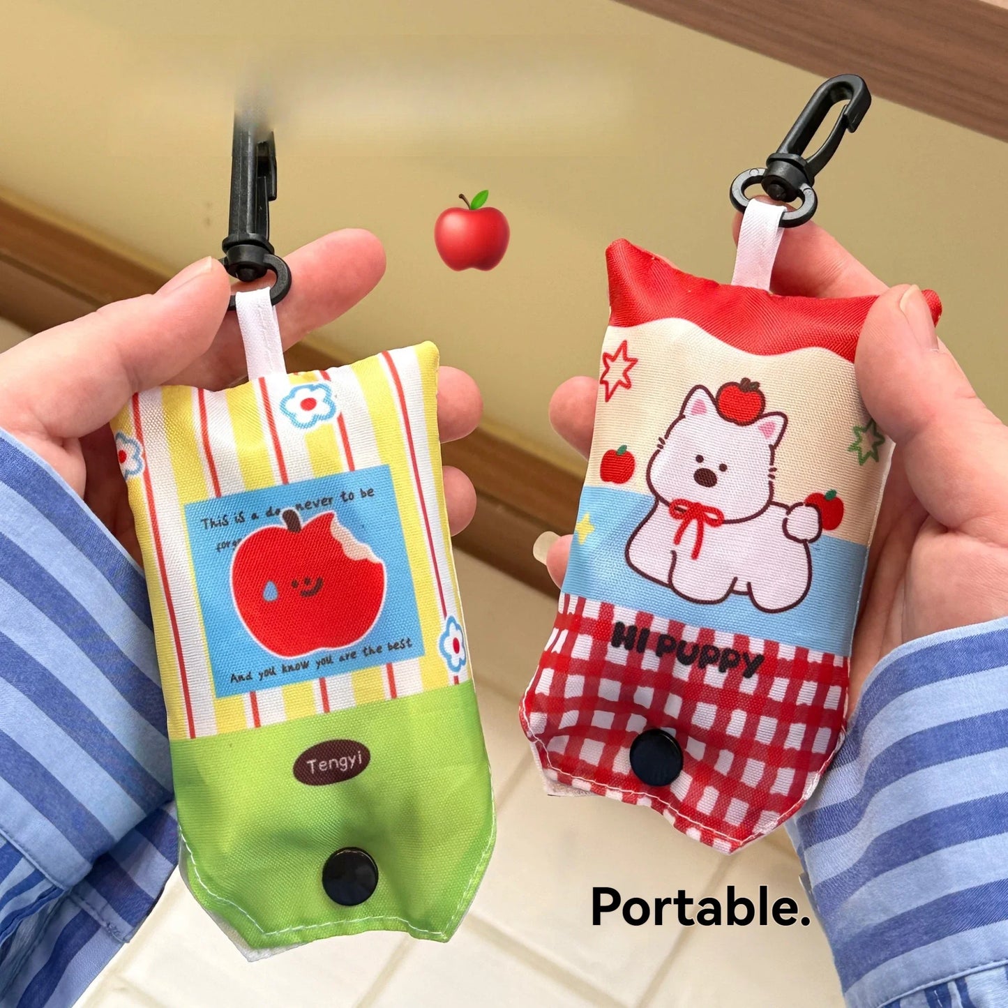 Supermarket Eco-Friendly Bag Cute Shopping Bag Large Capacity Foldable and Easy To Carry Bag Together