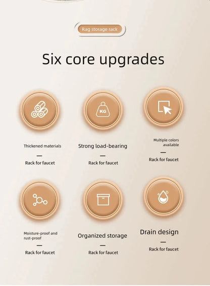 Kitchen Spice Storage Shelf with Drainage Rack, Installation Sink Organizer, Tap-Mounted Shelf for Home Kitchen Accessories