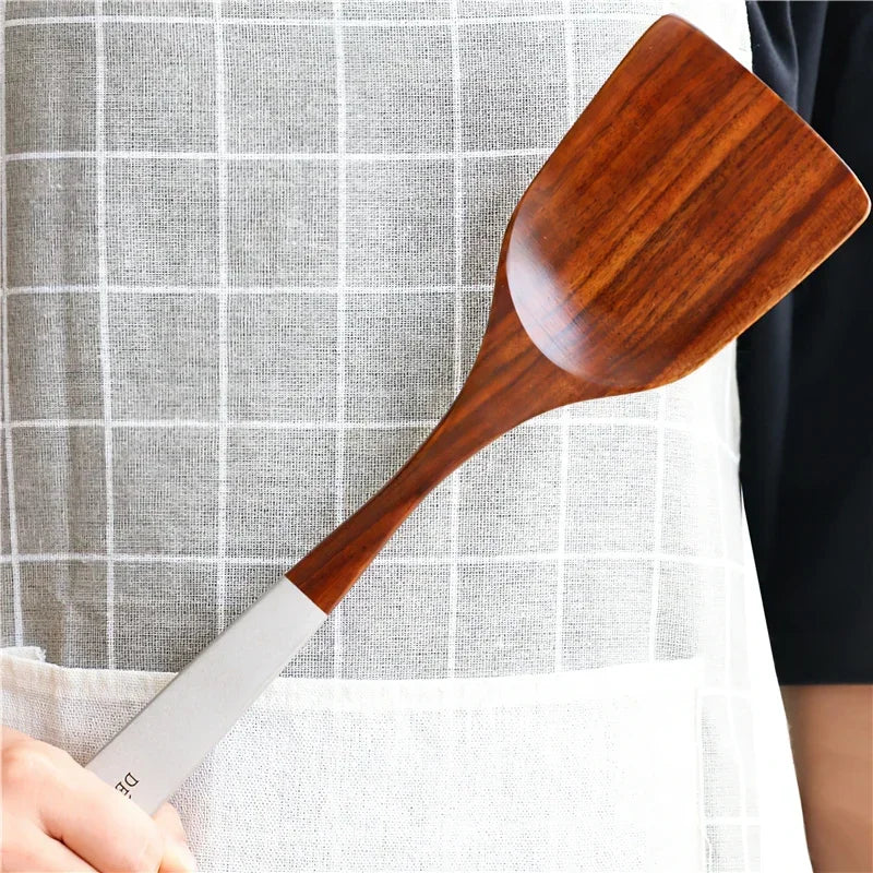 Solid Wood Cooking Tool Set Eco-friendly Teak Spatula Rice Scoop Environmental Protection Tableware Household ковшик кухонный