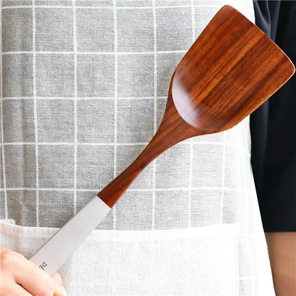 Solid Wood Cooking Tool Set Eco-friendly Teak Spatula Rice Scoop Environmental Protection Tableware Household ковшик кухонный