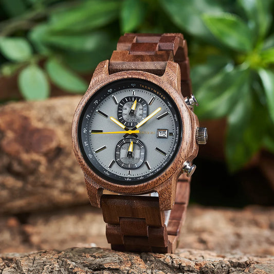 BOBOBIRD Groomsmen Watches Wooden Men's Watch 3ATM Waterproof Fashion Multifunctional Chronograph  Masculino Wedding Gifts