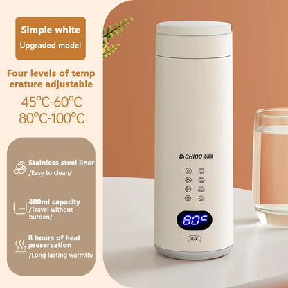 400ml Portable Smart Water Bottle Stainless Steel Thermos Temperature Display Leakproof Vacuum Flasks Coffee Cup Milk Mug