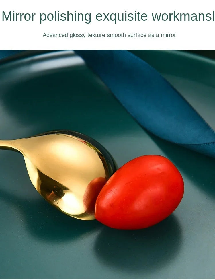 Eco Friendly Dinnerware Set, Portable Cutlery Sets With Case, Silverware Sets, 304 Kitchen Accessories Fork Spoon Gold Knife