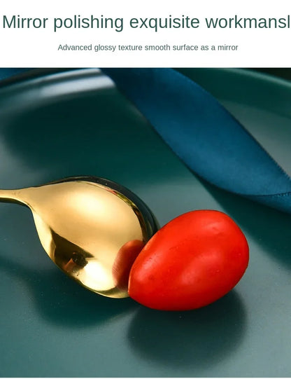 Eco Friendly Dinnerware Set, Portable Cutlery Sets With Case, Silverware Sets, 304 Kitchen Accessories Fork Spoon Gold Knife