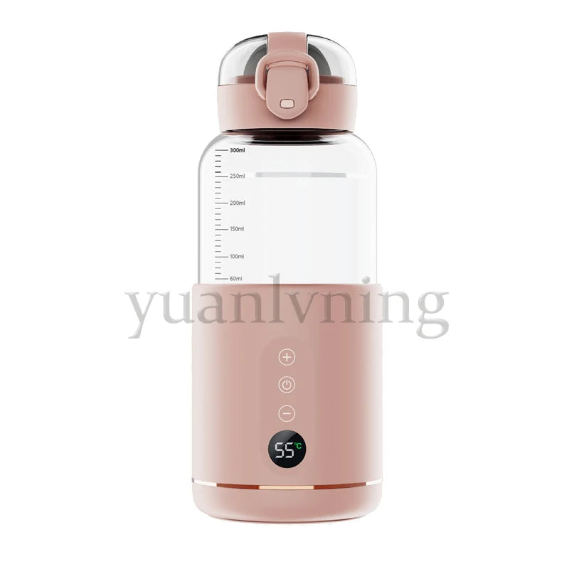 300ml Thermostatic Water Cup for Baby Smart Portable Baby Warm Bottle with Temperature Display USB Charge Wireless Heating Cup