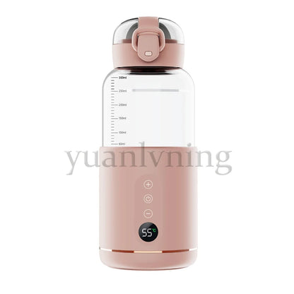 300ml Thermostatic Water Cup for Baby Smart Portable Baby Warm Bottle with Temperature Display USB Charge Wireless Heating Cup