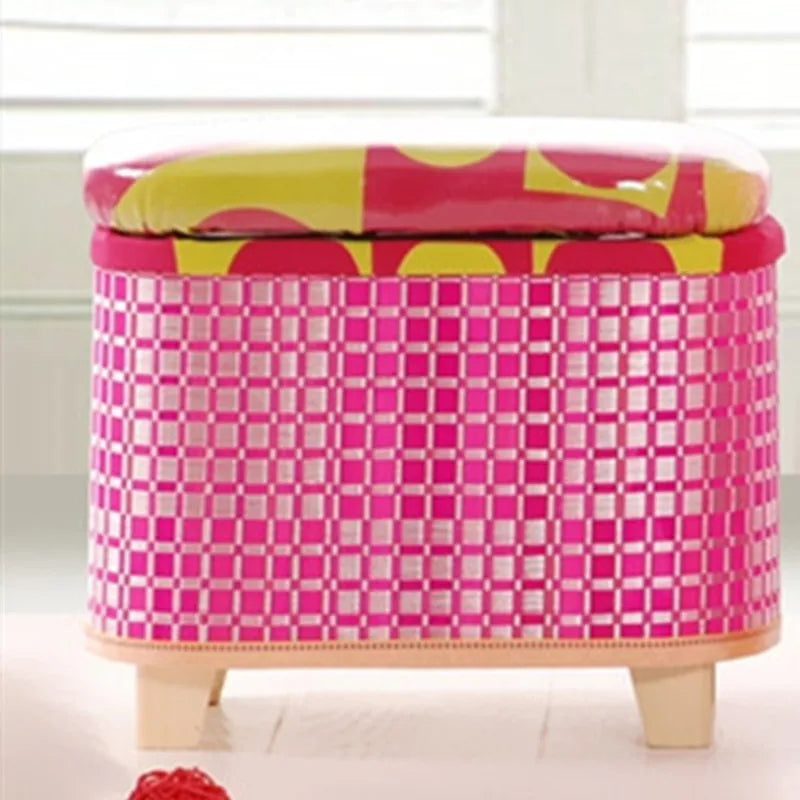 Eco-Friendly Bamboo Woven Storage Stool Wooden Multi-Functional Organizer Box Sofa Bench for Hallway Balcony Shoe Footrest