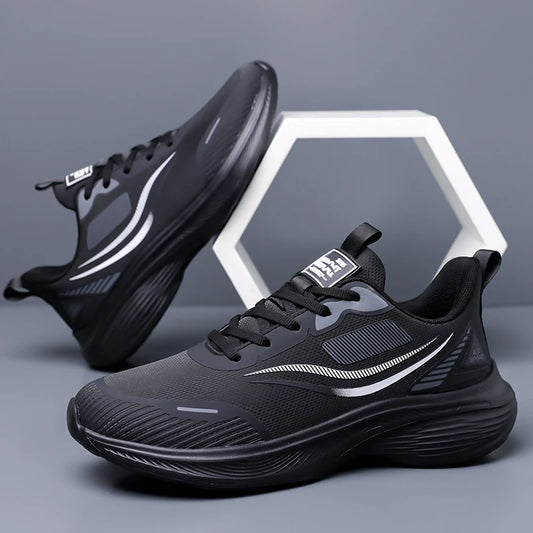 Men Sports Shoes Autumn New Thick Sole Cushioning Anti Slip Wear-resistant Fashion Lace Up Leather Breathe Fitness Shoes for Men