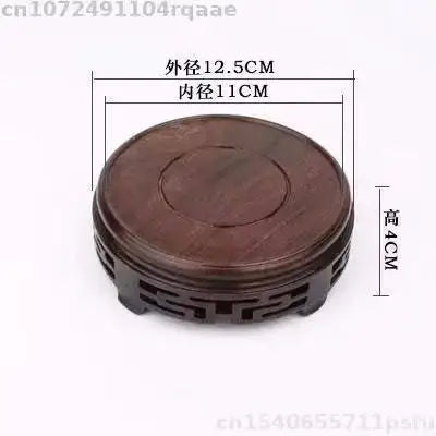 Eco-friendly Wooden Plant Stand Exquisite Carved Bonsai Holder Vase Flower Pot Sorting Table Shelf Home Decoration Wood Pedestal
