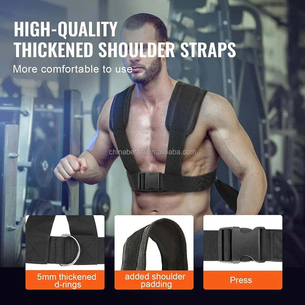 Fitness Equipment Shoulder Harness Gym Pull Sled Drag Speed Weight Training