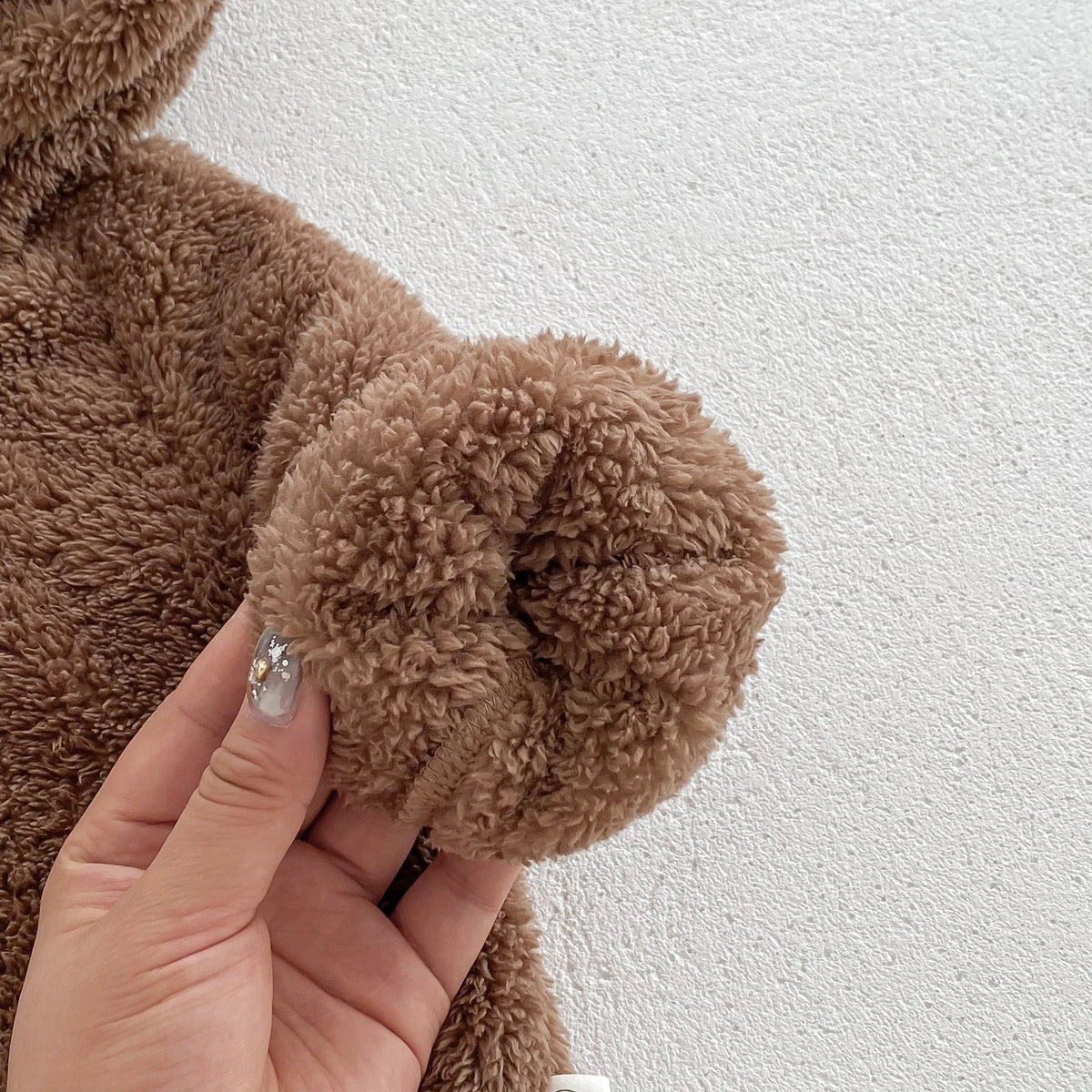 Baby Hooded Romper Bear Ears Cute Plush Baby Clothes Winter 0-2 Years Old Korean version Baby Clothes Baby Romper