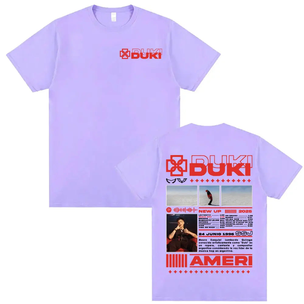 Rapper DUKI SSJ Ameri 2025 Tour Merch T Shirt Men Women Harajuku Vintage Gothic Clothes T-shirts Casual Cotton Oversized T-shirt