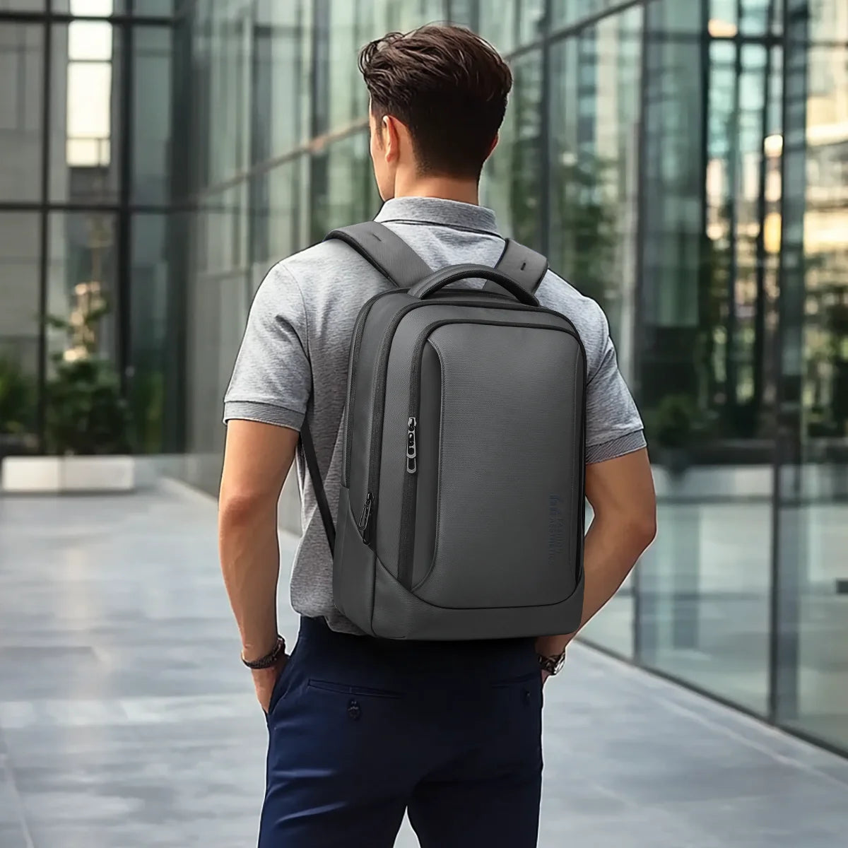 HK Business Backpack Multifunctional Men's 15.6" Laptop Bag Large Capacity Travel Backpacks Waterproof School Bags Work Rucksack
