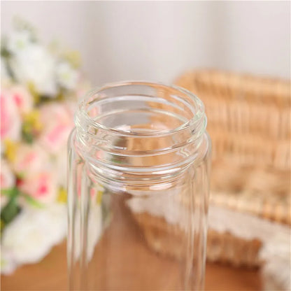 300/400/500ML Double Wall Glass Water Bottle Stainless Steel Filters Bamboo Lid Travel Home Drinkware Tea Infuser Office Tea Cup