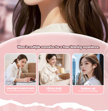 EBL19 Tws Wireless Bluetooth Headset Transparent Case Cute Hello Kitty Design Stereo Sound Earphones for All Smartphones