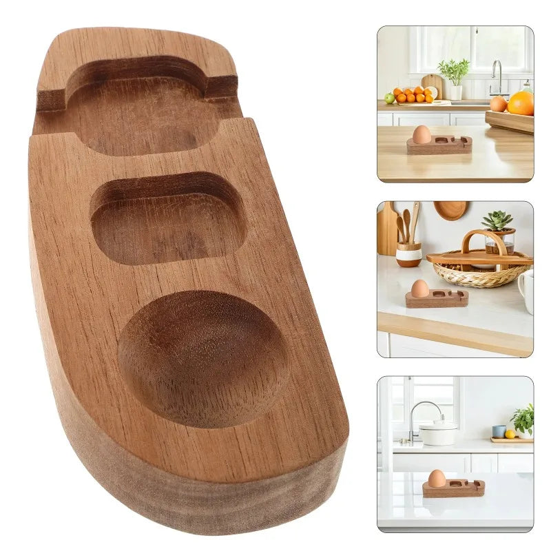 Handmade Natural Wood Egg Tray and Cup Holder Eco-Friendly Kitchen Organizer for Egg Storage and Display Creative Simple Design