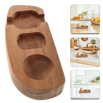 Handmade Natural Wood Egg Tray and Cup Holder Eco-Friendly Kitchen Organizer for Egg Storage and Display Creative Simple Design