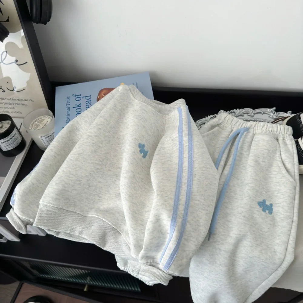 Autumn New Comfortable Fashion Casual Hoodie Set for Babies Cute Boys and Girls Sports Children's Clothes Korean Version