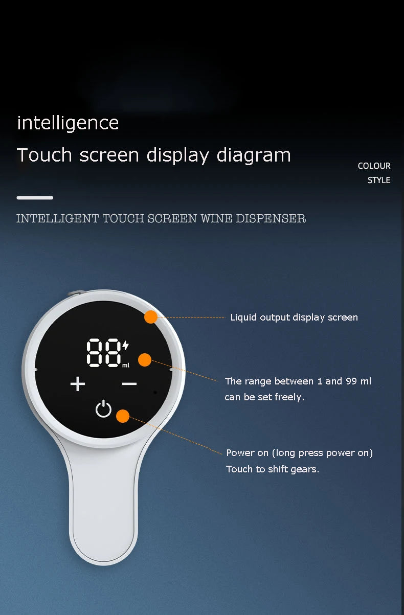 Smart Digital Wine Dispenser for Home Bar & Electric Aerator, Hands-Free Sensor for Wine, Whiskey, Spirits - Ideal Gift