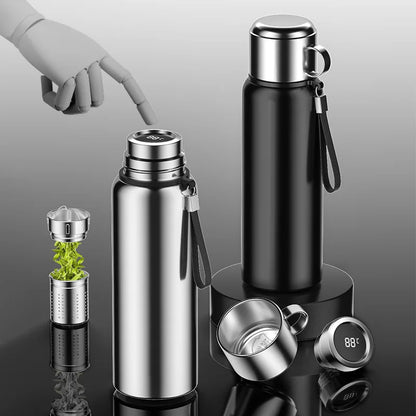 1200ML Smart Thermos Bottle Temperature Display Keep Cold and Hot Water Bottle Thermos for Water Tea Outdoor Sport Water Bottle