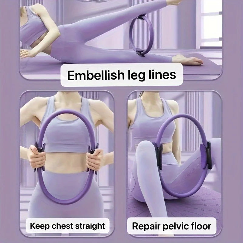 [Fitness Ring] Monochrome Fitness Ring | Yoga Pilates Ring for Home Exercise, Resistance Elastic Gym Workout, Body Stretch Ring