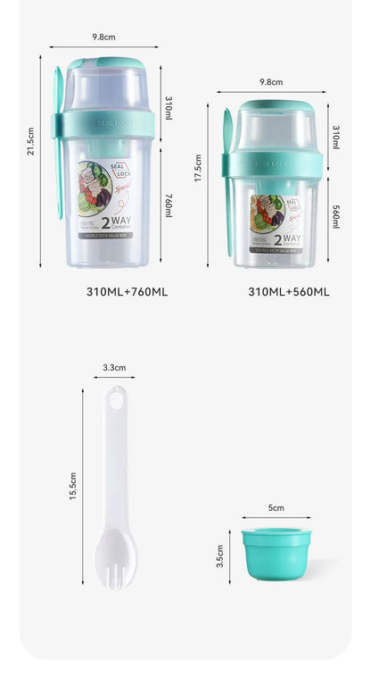 Carry Breakfast Cups, Salad Cups, Yogurt Cereal, Oatmeal Snacks, Parfait Containers and Salad Dressing Holders with Forks!