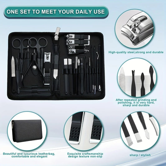 30pcs Manicure Set Portable Stainless Steel Nail Cutter Trimming Tool Beauty Pedicure Kit Finger Care Nail Clipper Scissors Set