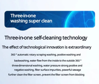 BORVA 8000L/H Smart Home Central Bionic Water Purification Pre-Filter with Automatic Timed Self-Cleaning and High Flow Rate