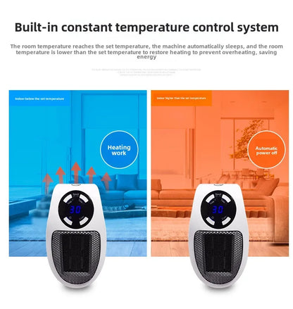 Eco Plug in Electric Heater Wall Outlet Space Heater with Energy Efficient Low Noise Room Heater Portable Heaters for Indoor Use