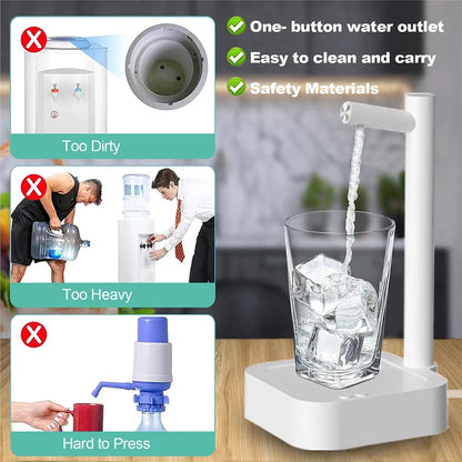 Desktop Water Bottle Dispenser Automatic Smart Electric Water Dispensers Rechargeable Portable Water Pump Bottle Barrel