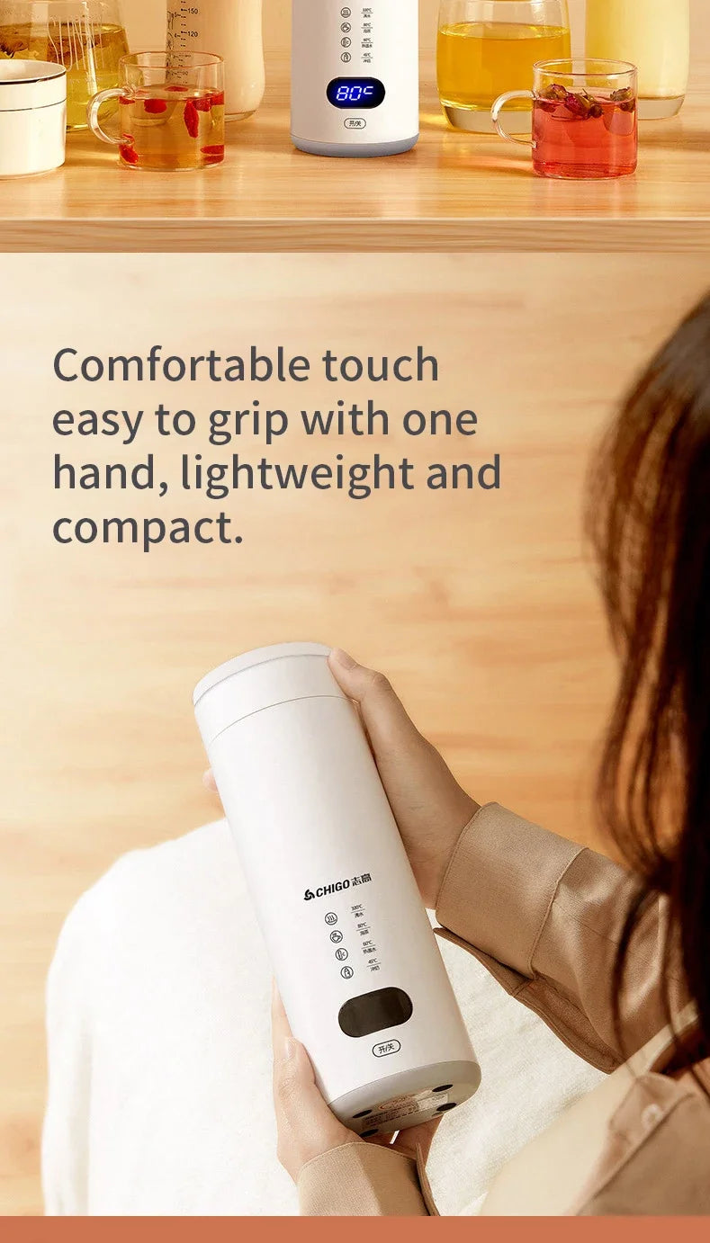 400ml Portable Smart Water Bottle Stainless Steel Thermos Temperature Display Leakproof Vacuum Flasks Coffee Cup Milk Mug