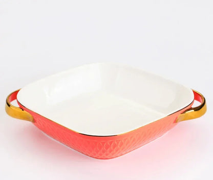Baking Tray, Rectangle Oval, Ceramic Glaze, Baking Pan, Barbecue Salad Plate, Oven Kitchen Ware