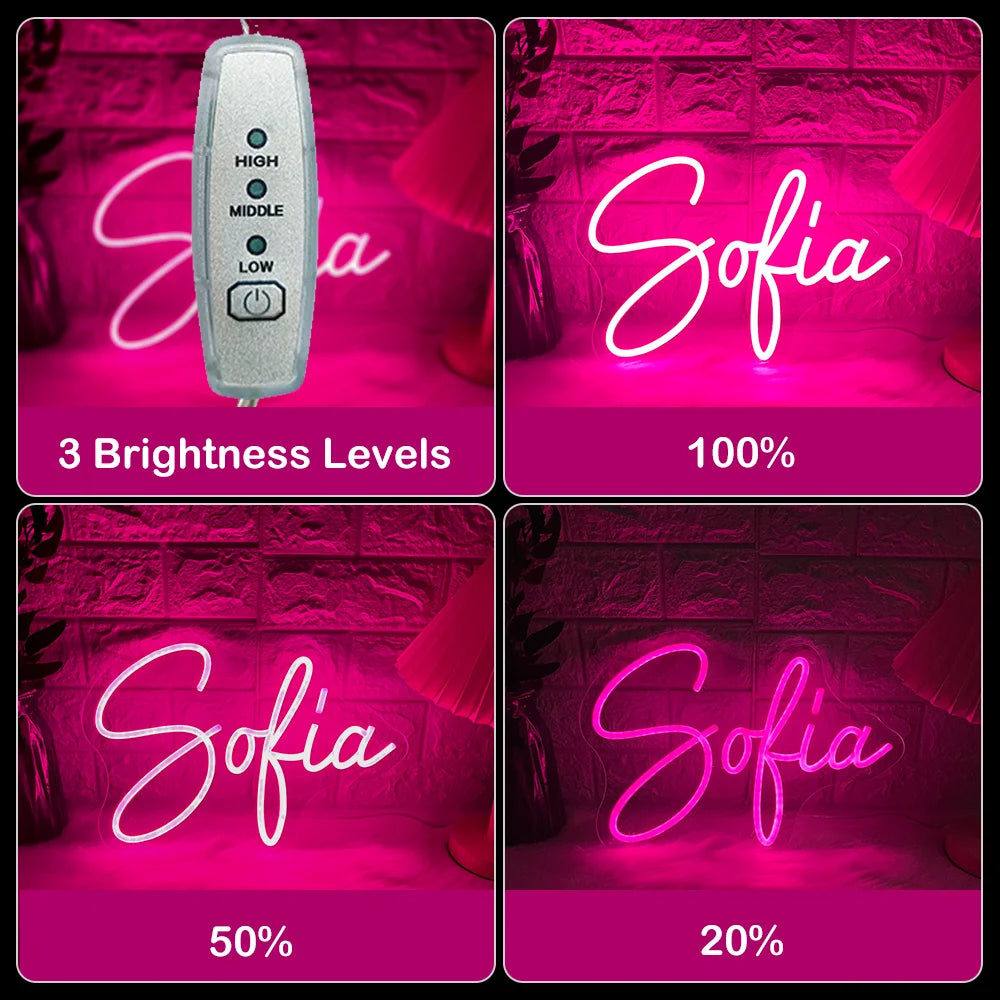 Custom Neon Sign Led Name Light for Kids Custom Name Signs Logo Birthday Lights Neon Led Personalized Gifts Bedroom Wall Decor