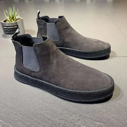 Men's Boots High Top Sneakers Designer Black Suede Short Boots Outdoor Slip on Casual Shoes Winter Platform Ankle Boots for Men