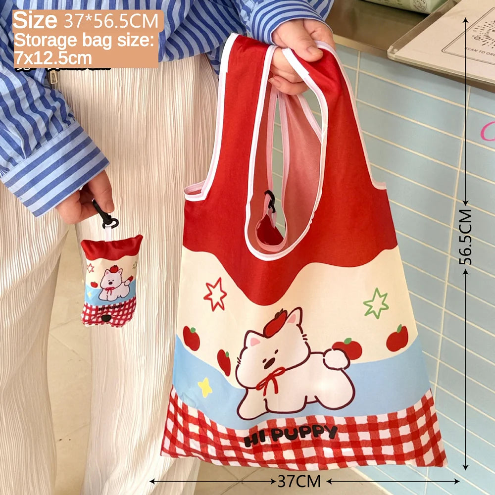 Supermarket Eco-Friendly Bag Cute Shopping Bag Large Capacity Foldable and Easy To Carry Bag Together
