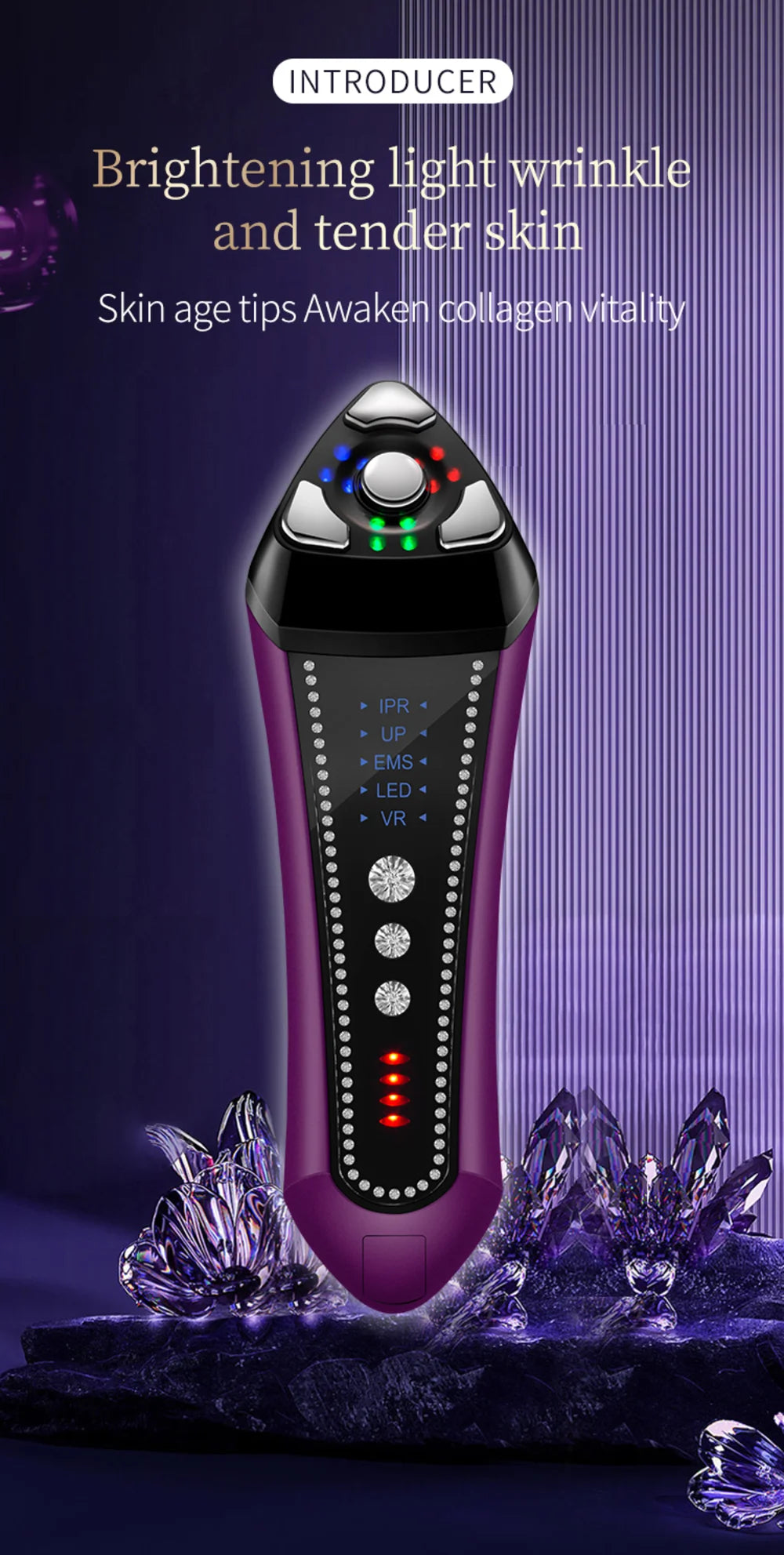 Portable Beauty Device Ems R&f Home Use Face Beauty Purple Facial Beauty Device skin care