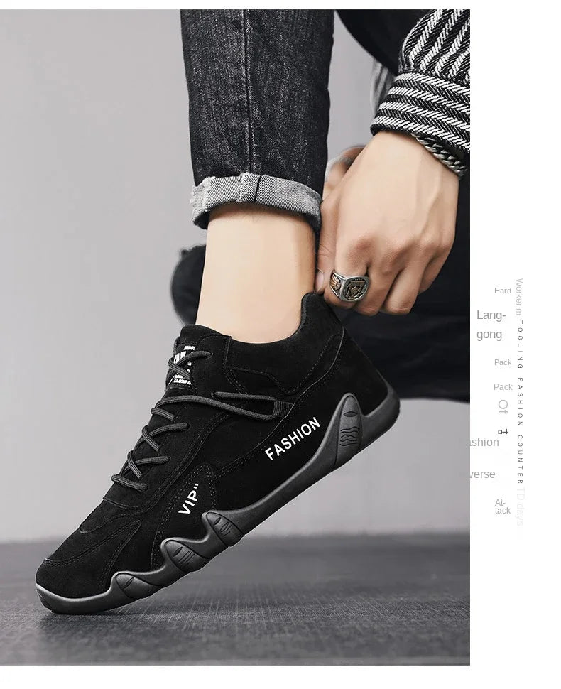 Ankle Boots For Men 2025 Spring Man Casual Sneakers Non Slip Khaki Work Mens Shoe Short Boots Loafers Lace Up Zapatillas Hombre