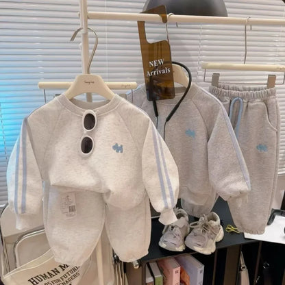 Autumn New Comfortable Fashion Casual Hoodie Set for Babies Cute Boys and Girls Sports Children's Clothes Korean Version