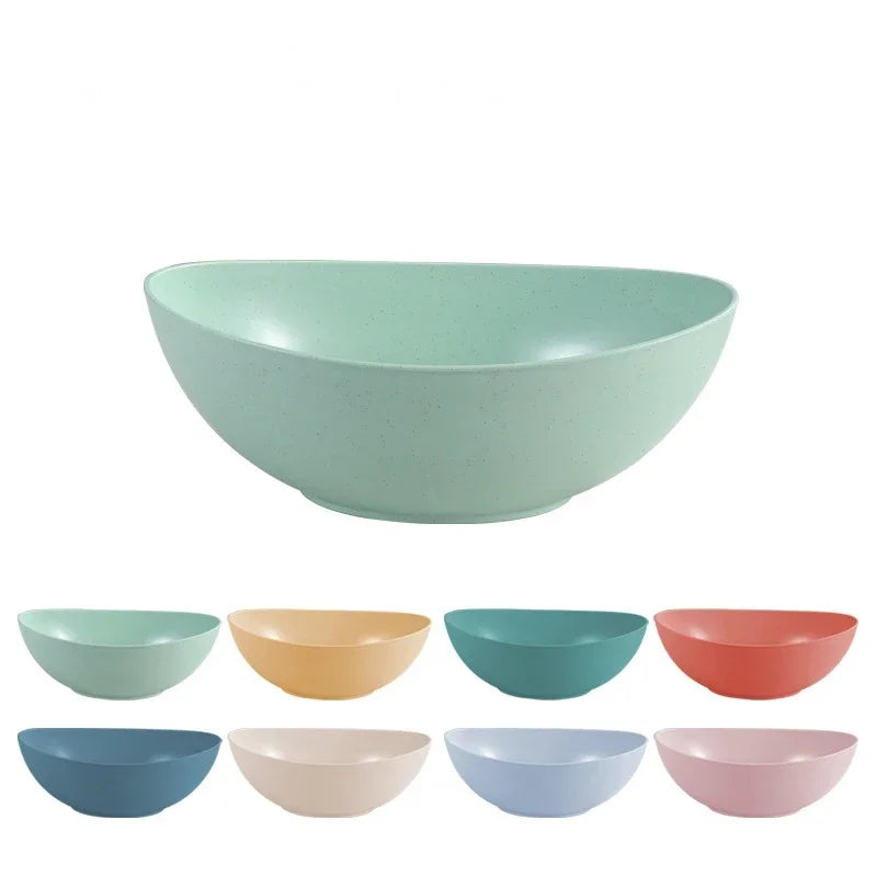 Sale Eco Friendly Wheat Straw Bowl Large Kitchen Fruit Salad Vegetable Dish Creative Microwavable Food Bowl for Household Use